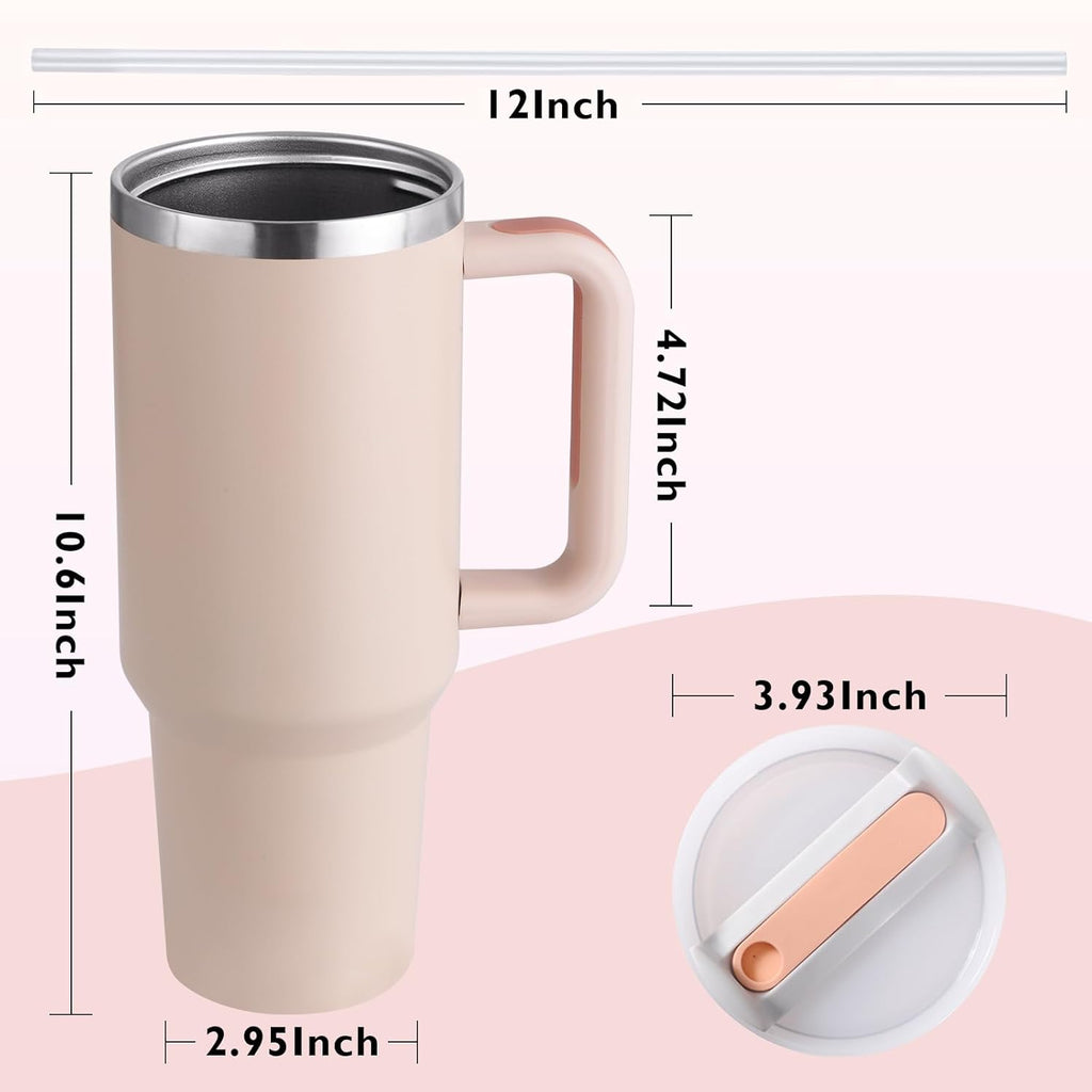 Tumbler with lid and Straw 1200ml Cup Stainless Steel